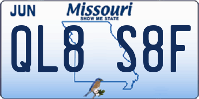 MO license plate QL8S8F