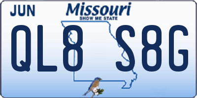 MO license plate QL8S8G