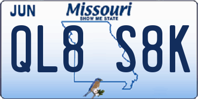 MO license plate QL8S8K