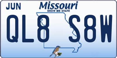 MO license plate QL8S8W