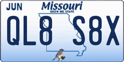 MO license plate QL8S8X