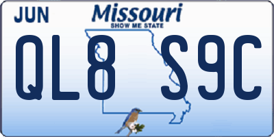 MO license plate QL8S9C