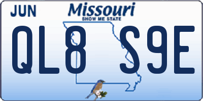 MO license plate QL8S9E
