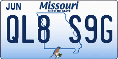 MO license plate QL8S9G