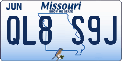MO license plate QL8S9J