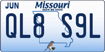 MO license plate QL8S9L