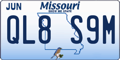 MO license plate QL8S9M