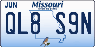 MO license plate QL8S9N