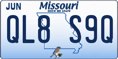MO license plate QL8S9Q