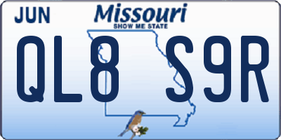 MO license plate QL8S9R