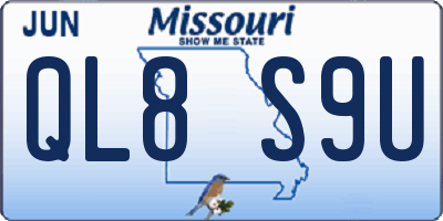 MO license plate QL8S9U