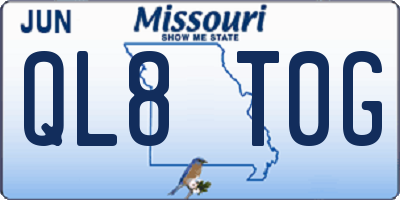 MO license plate QL8T0G