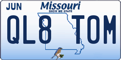 MO license plate QL8T0M