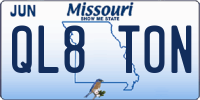MO license plate QL8T0N