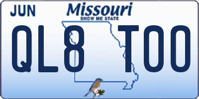 MO license plate QL8T0O