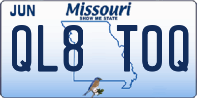 MO license plate QL8T0Q