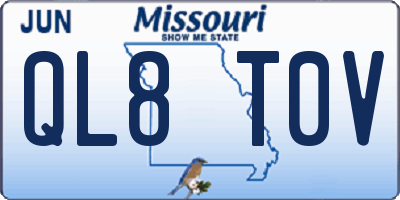 MO license plate QL8T0V