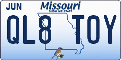 MO license plate QL8T0Y