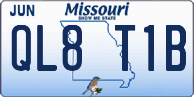 MO license plate QL8T1B