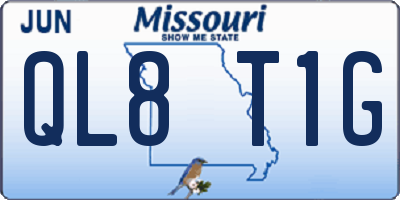 MO license plate QL8T1G