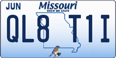 MO license plate QL8T1I
