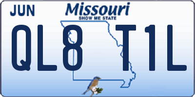 MO license plate QL8T1L