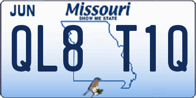 MO license plate QL8T1Q