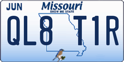 MO license plate QL8T1R