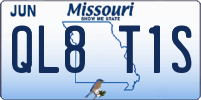 MO license plate QL8T1S