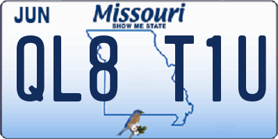 MO license plate QL8T1U