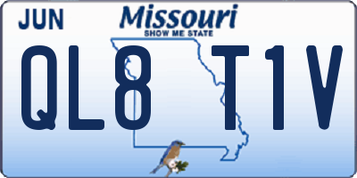 MO license plate QL8T1V