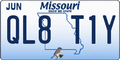 MO license plate QL8T1Y