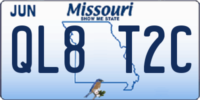 MO license plate QL8T2C