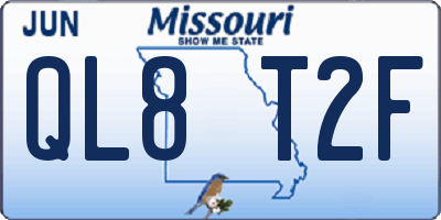 MO license plate QL8T2F