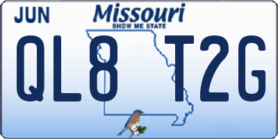 MO license plate QL8T2G