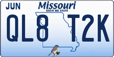 MO license plate QL8T2K