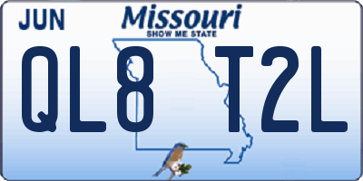MO license plate QL8T2L
