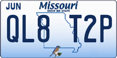 MO license plate QL8T2P