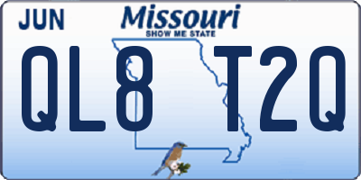 MO license plate QL8T2Q