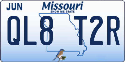 MO license plate QL8T2R
