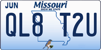 MO license plate QL8T2U