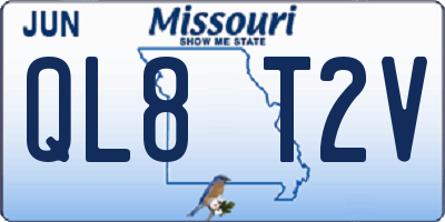 MO license plate QL8T2V