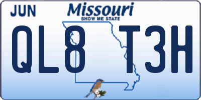 MO license plate QL8T3H
