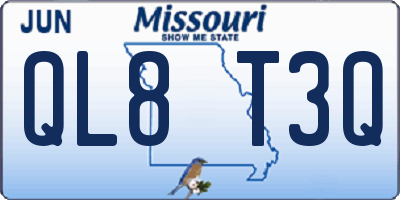 MO license plate QL8T3Q