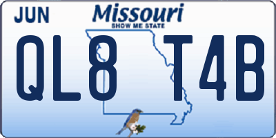 MO license plate QL8T4B