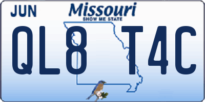 MO license plate QL8T4C