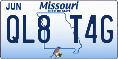 MO license plate QL8T4G