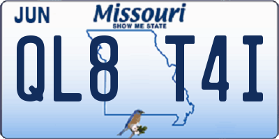 MO license plate QL8T4I