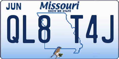 MO license plate QL8T4J