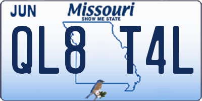 MO license plate QL8T4L